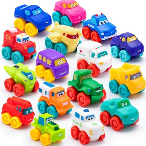 JOYIN Animal Cars, Soft Rubber Car Set Toy, Baby Mini Toy Vehicles, Bath Toy Car for Boys and Girls, Babies Christmas Birthday Gift, Summer Beach and Pool Activity, Party Favors for Kids JOYIN