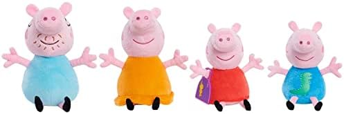 Peppa Pig Family Small Plush Stuffed Animals 4-piece Set, Peppa Pig, Mummy Pig, Daddy Pig, and George Just Play