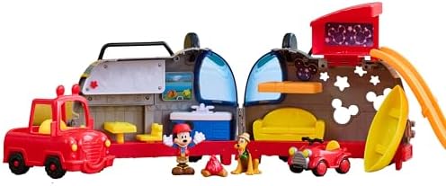 Disney Junior Mickey Mouse Happy Camper Lights and Sounds Playset, 12-Pieces, Bonus Pieces Included, Kids Toys for Ages 3 Up by Just Play Just Play