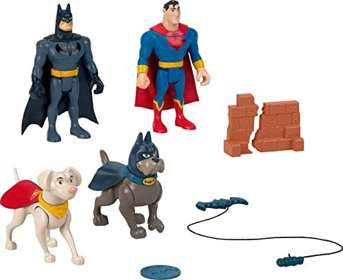 Fisher-Price DC League of Super-Pets Preschool Toys Super Hero & Action Pet Set, Batman Superman Krypto & Ace for Kids Ages 3+ Years Fisher-Price