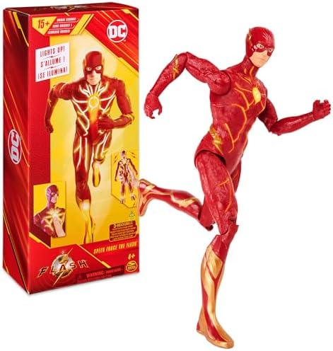 DC Comics, Speed Force The Flash Action Figure, 12-inch, Lights and 15+ Sounds, The Flash Movie Collectible, Kids Toys for Boys and Girls Ages 4+ DC Comics