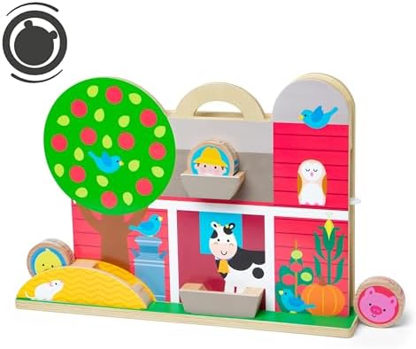 Melissa & Doug GO Tots Wooden Barnyard Tumble with 4 Disks - FSC Certified Melissa & Doug