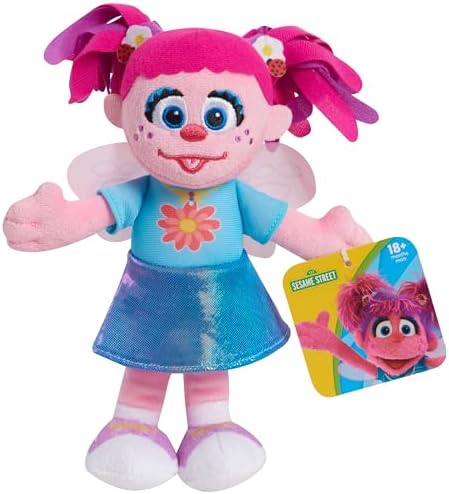 Just Play Sesame Street Friends 8-inch Abby Cadabby Sustainable Plush Stuffed Toy, Kids Toys for Ages 18 Month Just Play