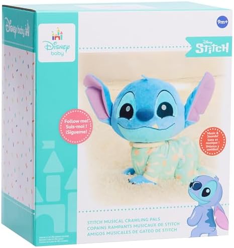 Just Play Disney Baby Musical Crawling and Talking Pals, Stitch, Interactive Plush Toy, Kids Toys for Ages 09 Month Just Play