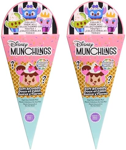 Just Play Disney Munchlings Single Serve Scented Collectible Plush 2-Pack, Kids Toys for Ages 0 Just Play