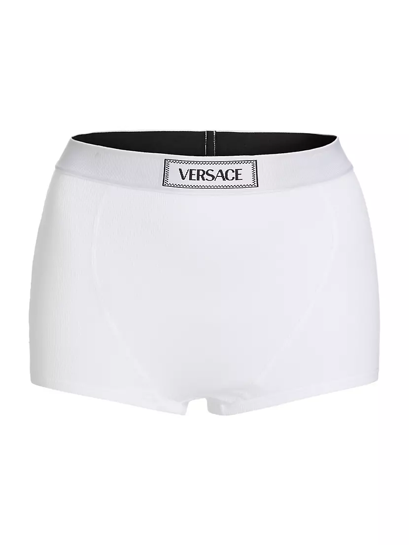 Culotte High-Waisted Rib-Knit Boyshort Versace