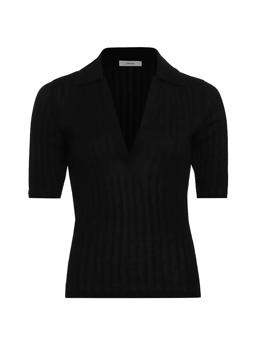 Женская Футболка Vince Stretch Rib-Knit Polo Vince