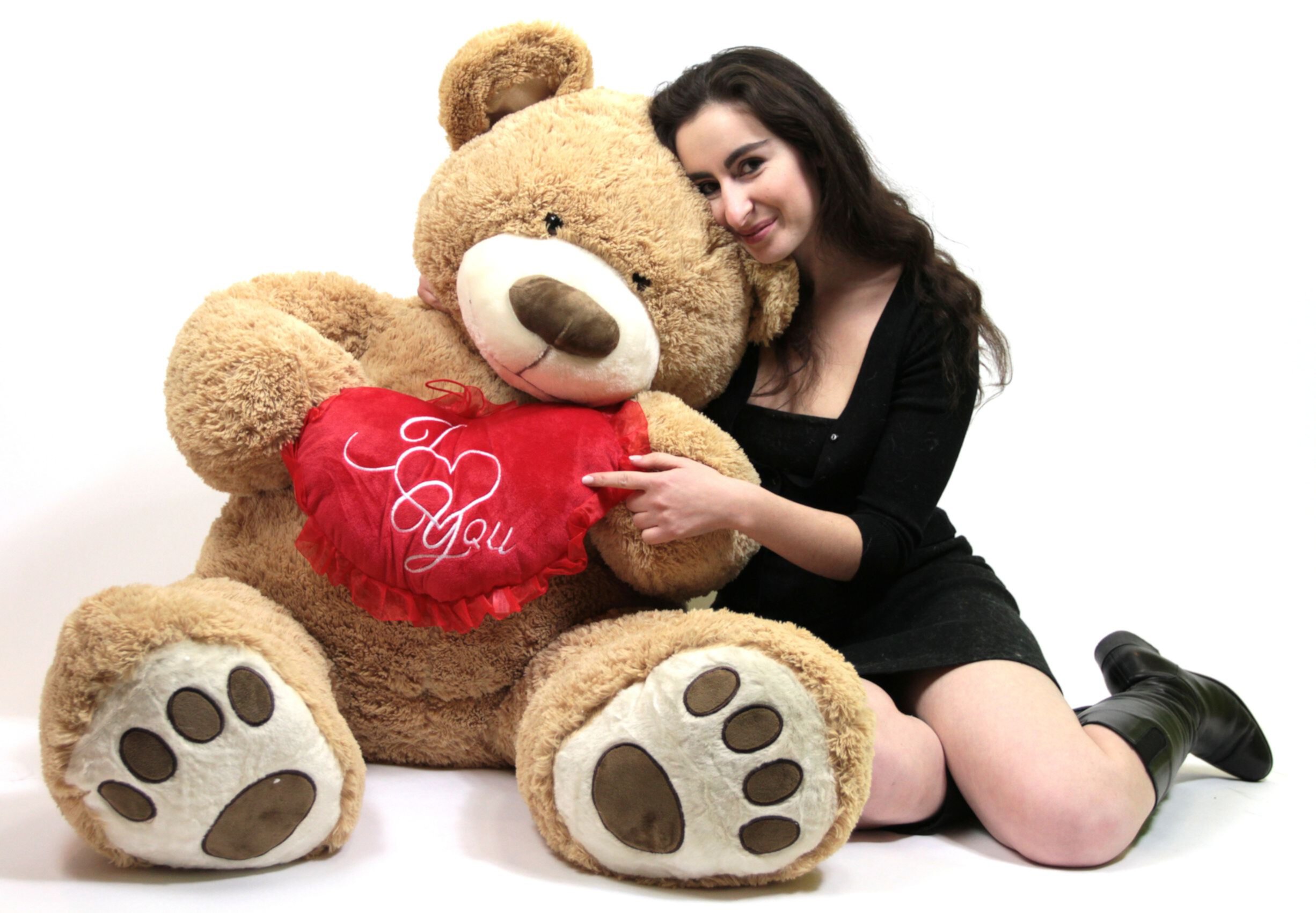 Te Amo Osito de Peluche Gigante de 5 Pies Día de San Valentín Suave Sostiene el Corazón de Big Plush Bordado en Ti Big Plush