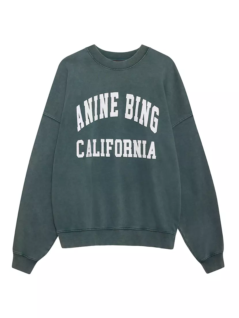 Женская Толстовка ANINE BING Miles Oversized Cotton Logo ANINE BING