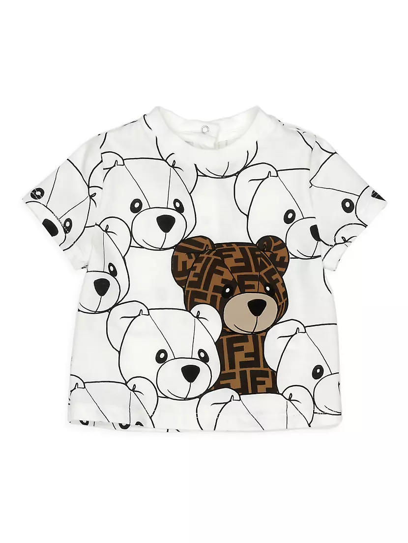 Мужская Детская Футболка Fendi Bear FF Printed FENDI