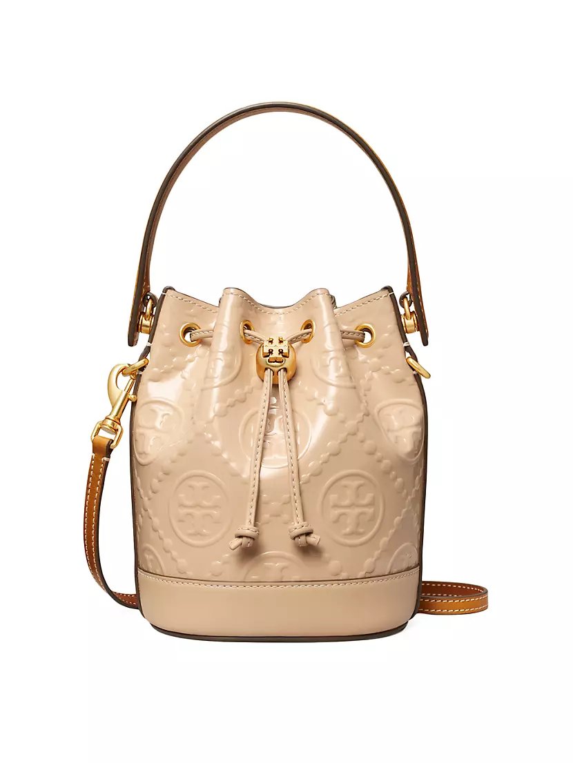 Сумка цилиндр Tory Burch Mini T Monogram Patent Leather Tory Burch