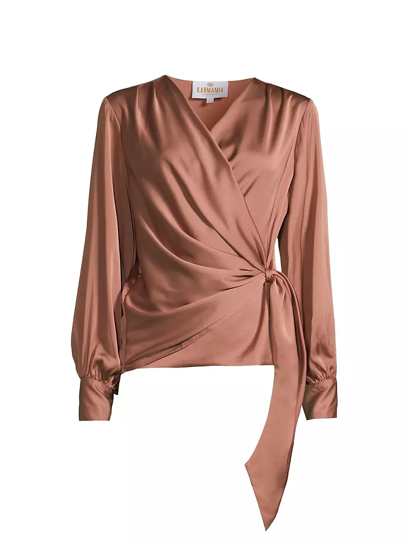 Ines Satin Wrap Blouse Karmamia