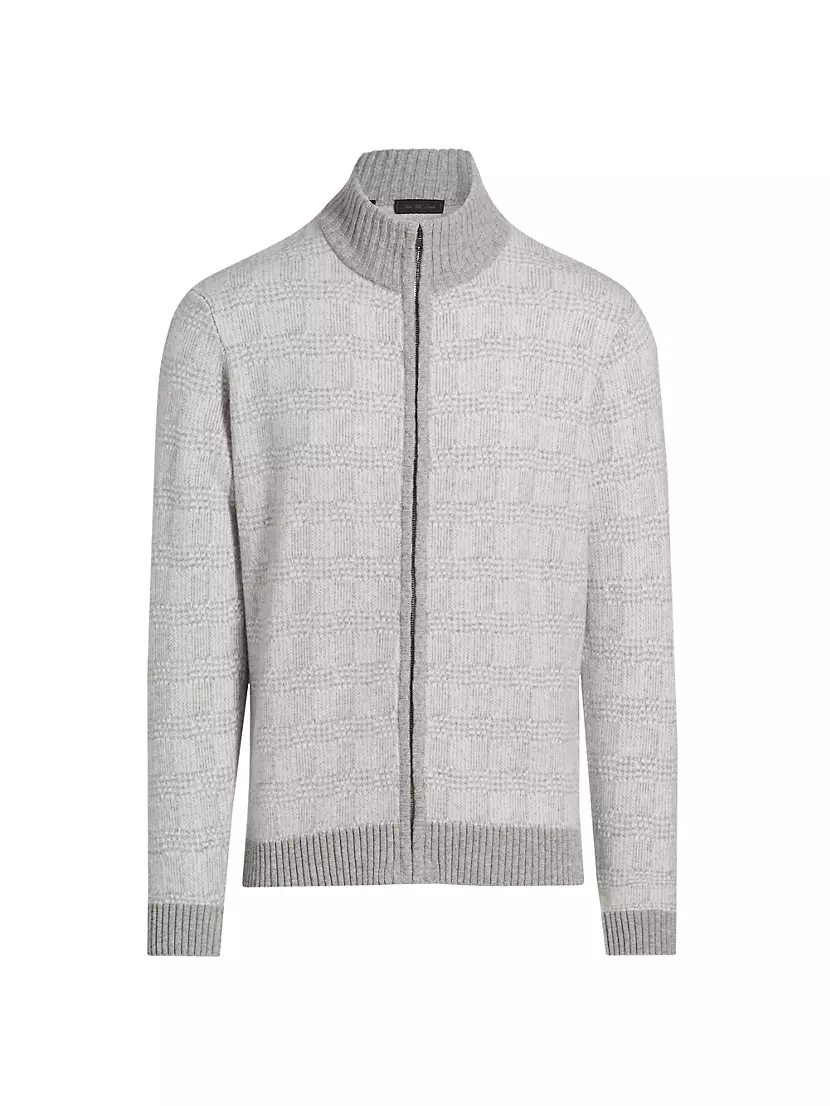 Мужской Свитер Saks Fifth Avenue Jacquard Full-Zip Saks Fifth Avenue