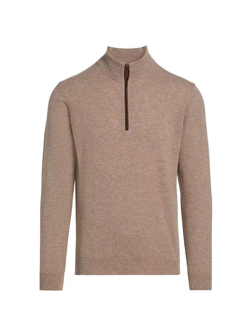 Мужской Пуловер Saks Fifth Avenue COLLECTION Cashmere Quarter-Zip Sweater Saks Fifth Avenue