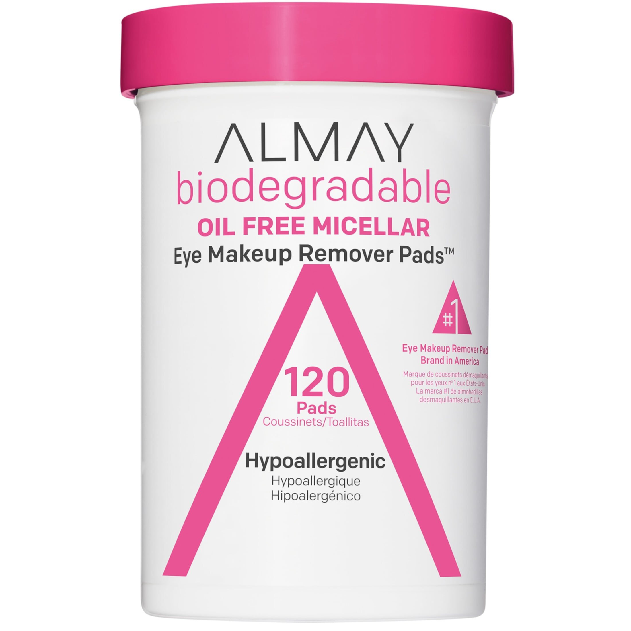 Almay Biodegradable Oil Free Micellar Eye Makeup Remover Pads, 120 Count Almay