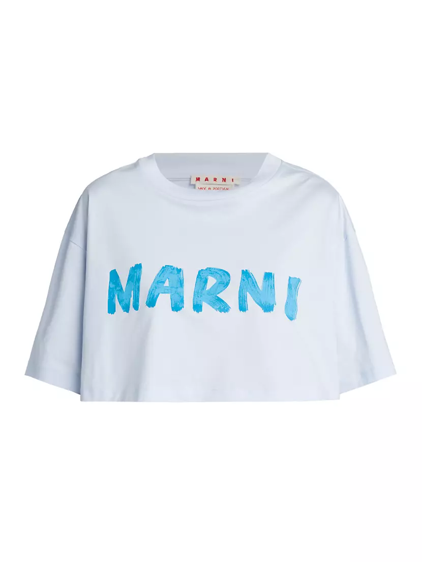 Женская Укороченная футболка MARNI Cropped Logo T-Shirt MARNI