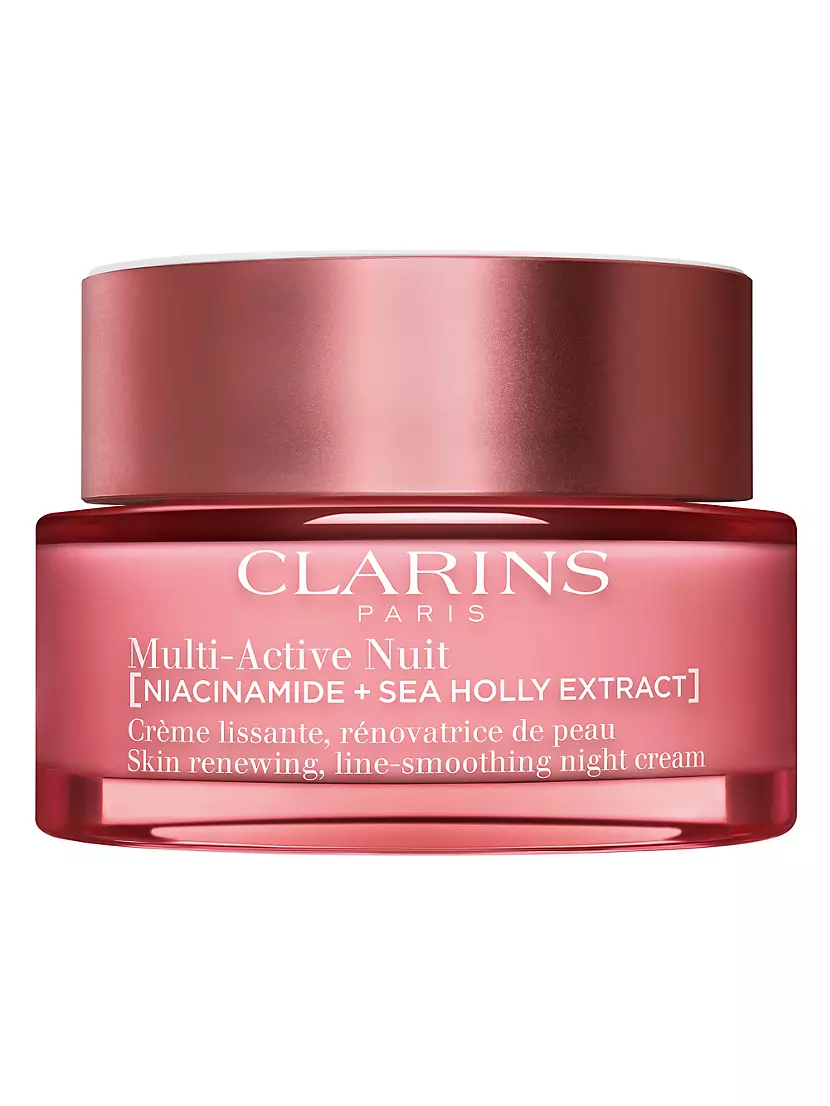 Multi-Active Night Moisturizer For Lines, Pores, Glow With Niacinamide, Dry Skin Clarins