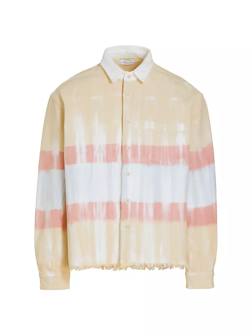 Мужская Повседневная рубашка John Elliott Rugby Hemi Oversized Tie-Dye Cotton John Elliott