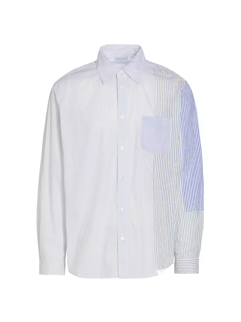 Мужская Повседневная Рубашка John Elliott Pinstripe Cotton Long-Sleeve Shirt John Elliott