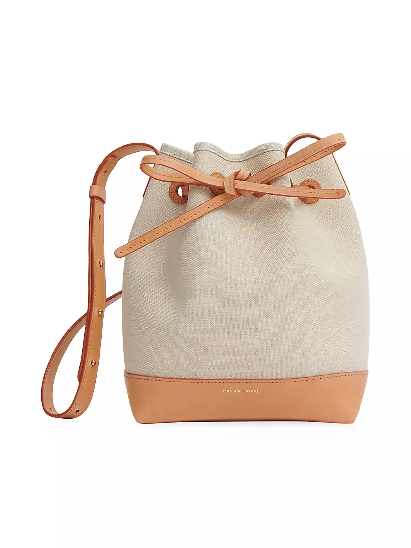 Сумка цилиндрическая MANSUR GAVRIEL Mini Canvas & Leather Bucket Bag Mansur Gavriel