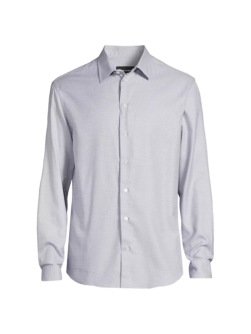 Мужская Повседневная рубашка Emporio Armani Cotton Button-Front Emporio Armani