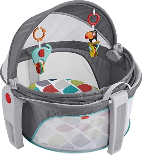 Fisher-Price Portable Bassinet On-The-Go Baby Dome, Travel Play Space with Developmental Newborn Toys & Canopy, Color Climbers Fisher-Price