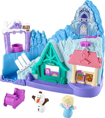 Fisher-Price Little People Toddler Toy Disney Frozen Arendelle Sledding Adventures Playset with Figures for Pretend Play Ages 18+ Months Fisher-Price