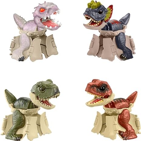 Mattel Jurassic World 4-Pack Egg to Dinosaur Transforming Toys, Hidden Hatchers Figures, 8 Step Dino Changing 2 in 1 Toys (Amazon Exclusive) Mattel