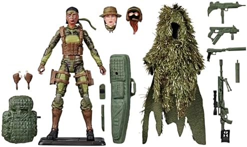 G.I. Joe Classified Series 60th Anniversary Action Marine - Sniper, Collectible 6 Inch Action Figure with Ghillie Suit and 19 Accessories G.I. Joe