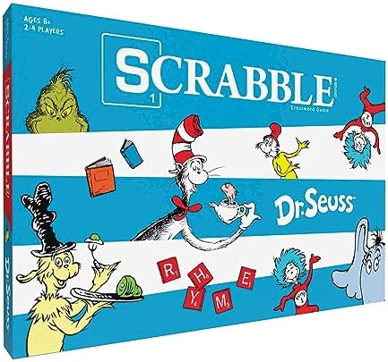 Настольная игра SCRABBLE: издание Dr. Seuss, 100 буквенных фишек, для 2-4 игроков USAopoly