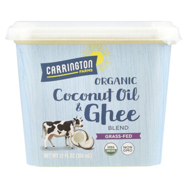 Organic Coconut Oil & Ghee Blend, Grass-Fed, 12 fl oz (355 ml) Carrington Farms