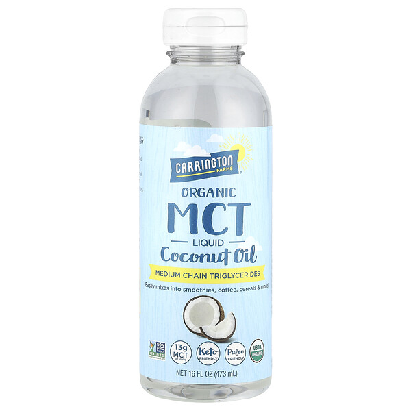 Organic MCT Liquid Coconut Oil, 16 fl oz (473 ml) Carrington Farms