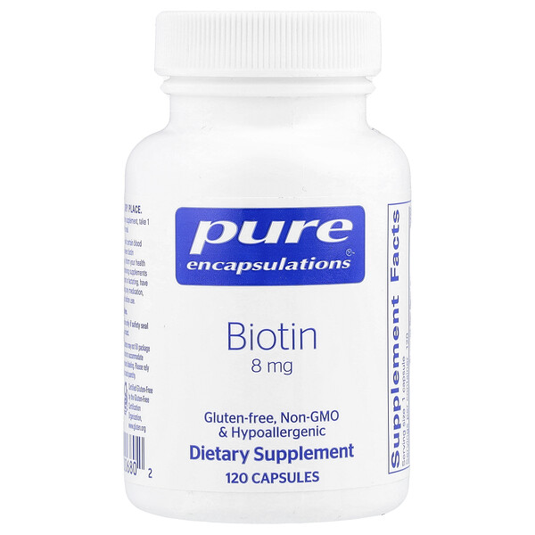 Biotin, 8 mg, 120 Capsules (Капсулы) Pure Encapsulations