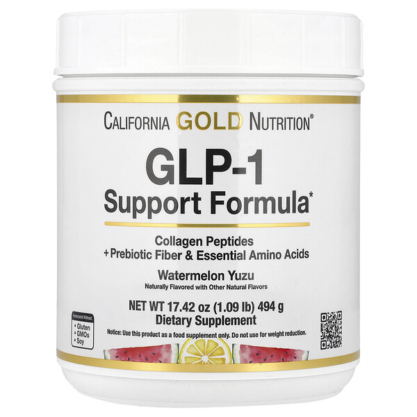 GLP-1 Support Formula, Watermelon Yuzu, 1.09 lb (Фунты) (494 g) California Gold Nutrition