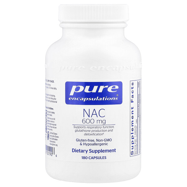 NAC, 600 mg, 180 Capsules (Капсулы) Pure Encapsulations