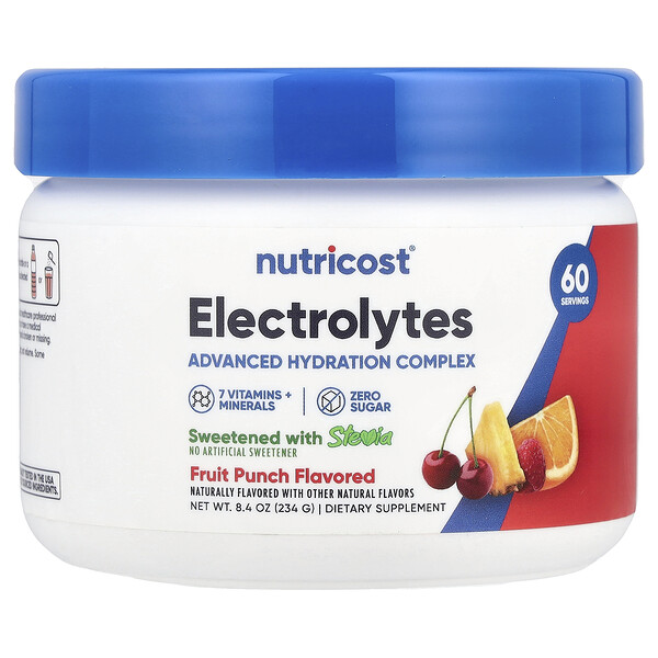 Electrolytes, Advanced Hydration Complex, Fruit Punch, 8.4 oz (234 g) Nutricost