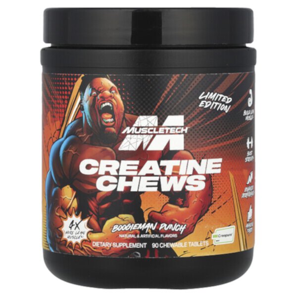 Limited Edition, Creatine Chews, Boogieman Punch, 90 Chewable Tablets Muscletech