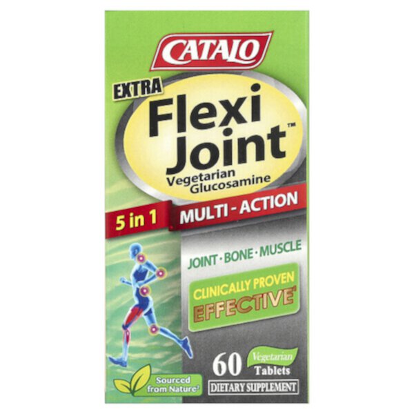 Глюкозамин Extra Flexi Joint™  для усиленной поддержки суставов и костей, 60 вегетарианских таблеток Catalo