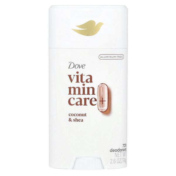 Vitamin Care+ Deodorant, Coconut & Shea, 2.6 oz (74 g) Dove