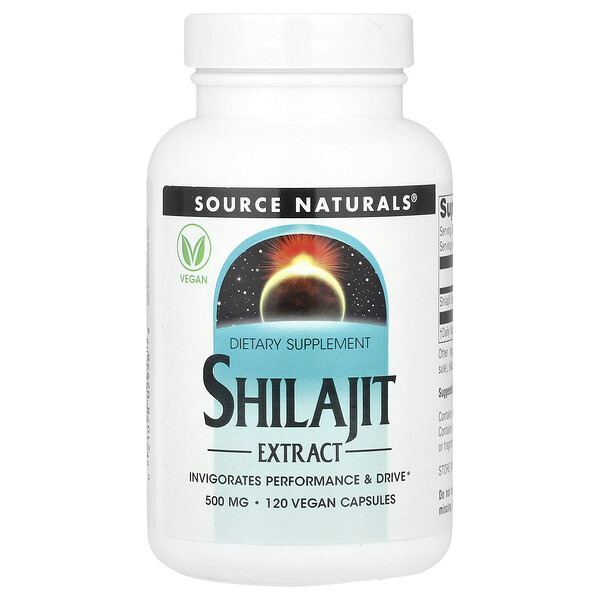 Shilajit Extract , 500 mg , 120 Vegan Capsules Source Naturals