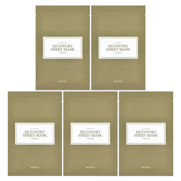 Mugwork Beauty Sheet Mask, 5 Sheets, 0.77 fl oz (23 ml) Each I'm From