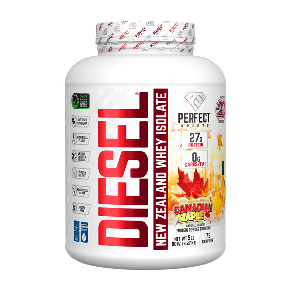 Diesel, New Zealand Whey Isolate, Canadian Maple, 5 lbs (2.27 kg) Perfect Sports