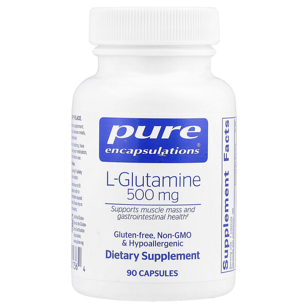 L-Glutamine, 500 mg, 90 Capsules (Капсулы) Pure Encapsulations