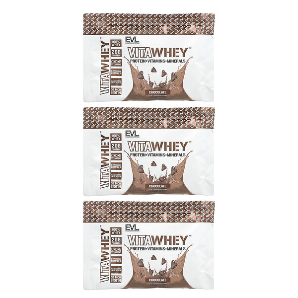 VitaWhey™, Chocolate, 3 Packets, 1.1 oz (29.8 g) Each EVLution Nutrition