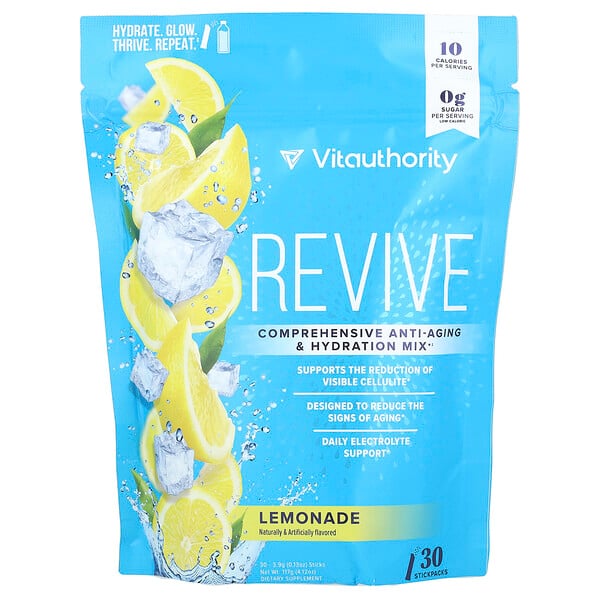 Revive, Comprehensive Anti-Aging Hydration Mix, Lemonade, 30 Sticks, 0.13 oz (3.9 g) Each Vitauthority