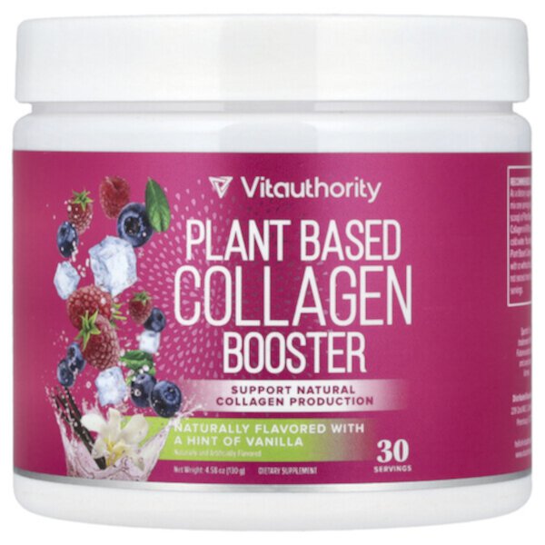 Plant Based Collagen Booster, A Hint of Vanilla, 4.58 oz (130 g) Vitauthority