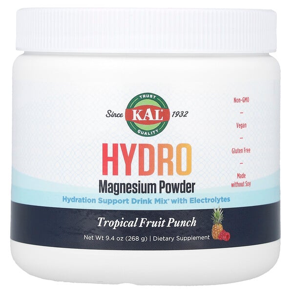 Hydro Magnesium Powder (Порошок), Tropical Fruit Punch, 9.4 oz (Унции) (268 g) KAL