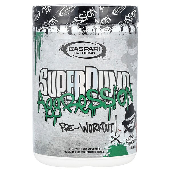 SuperPump Aggression™ Pre- Workout, Jersey Mobster Italian Ice, 360 g Gaspari Nutrition