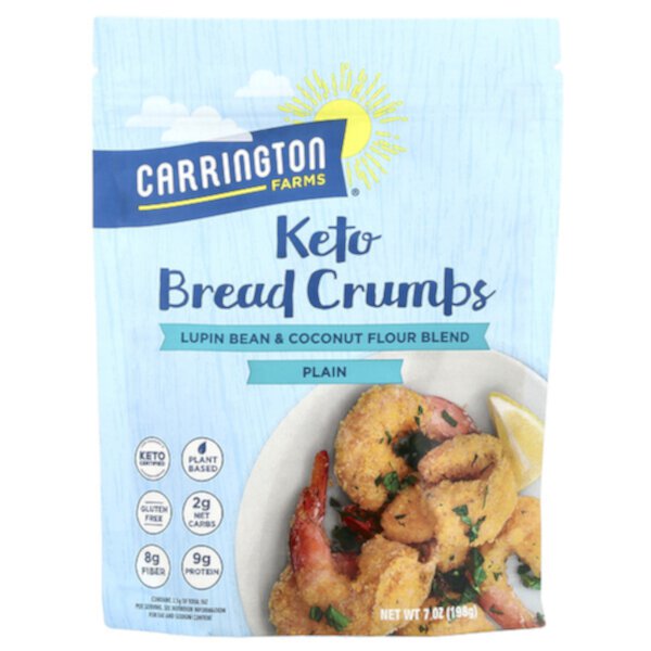 Keto Bread Crumbs, Plain, 7 oz (Унции) (198 g) Carrington Farms