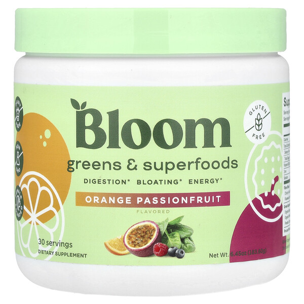 Greens & Superfoods, Orange Passionfruit , 6.45 oz (Унции) (183.60 g) Bloom